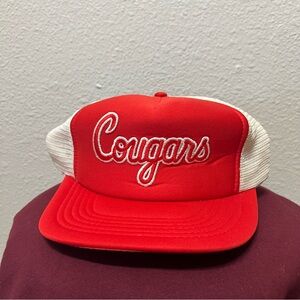 Vintage University Of Houston UH Houston Cougars Mesh Trucker SnapBack Hat Rare